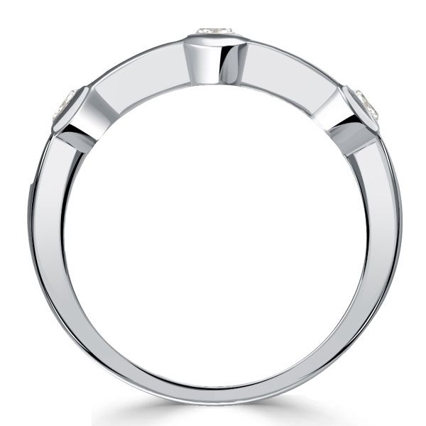 Maci | Channel Set Asscher Cut Blue Sapphire Half Eternity Band Ring