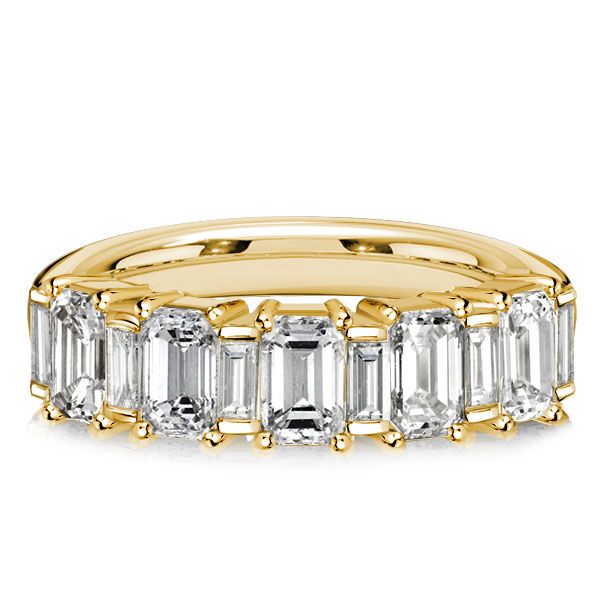 Stormi | Golden Baguette Cut Half Eternity Band Anniversary Rings