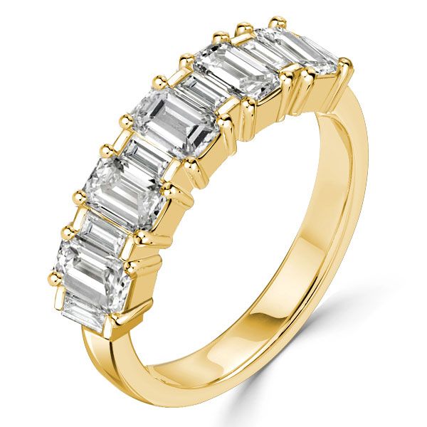 Stormi | Golden Baguette Cut Half Eternity Band Anniversary Rings