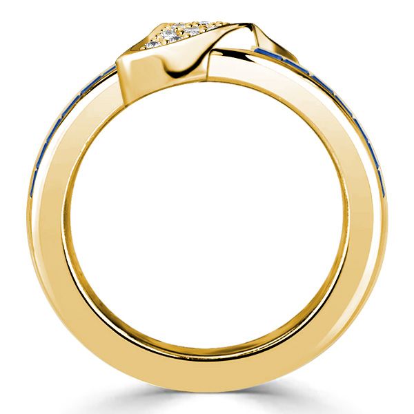 Diana | Baguette Cut Blue Sapphire Wide Band Rings For Ladies