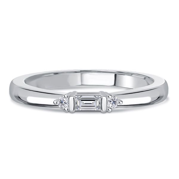 Ainhoa | 3 Stone Baguette Wedding Band For Women Stacking Ring
