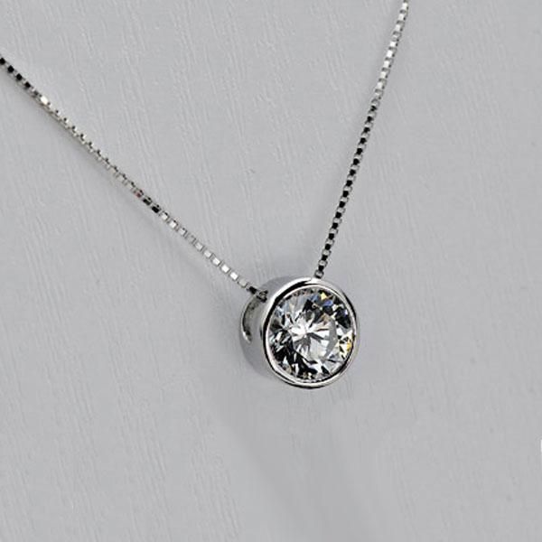 Elyse | Round Cut Bezel Setting Pendant Necklace For Women