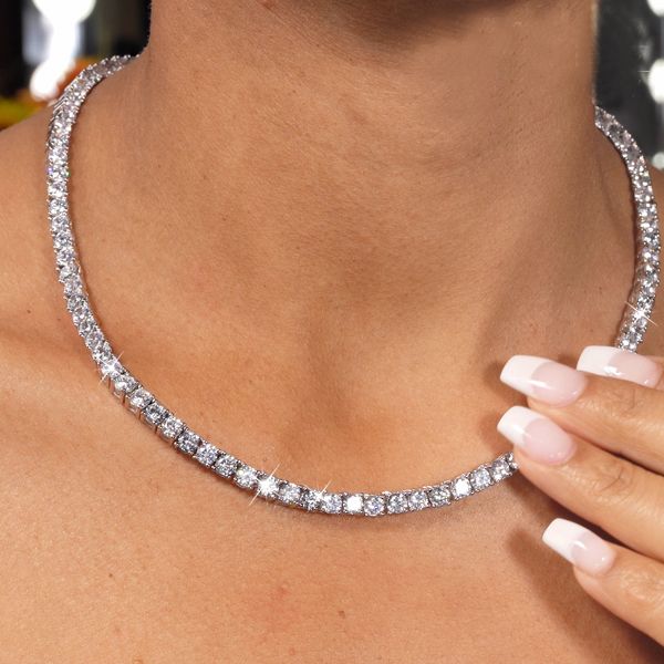 Winona | 4.5 MM Round Cut Tennis Necklace For Women In Sterling Silver