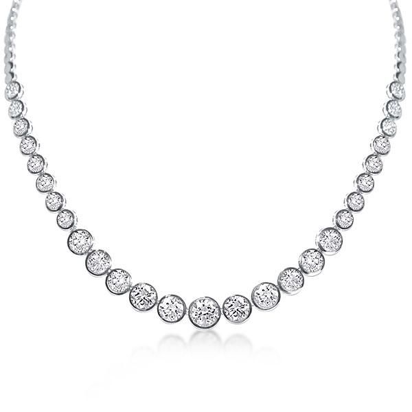 Kensley | Classic Bezel Round Cut Tennis Necklace