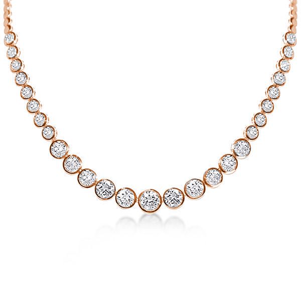 Kensley | Classic Bezel Round Cut Tennis Necklace