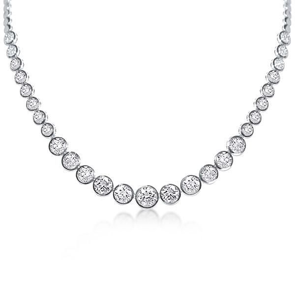 Kensley | Classic Bezel Round Cut Tennis Necklace