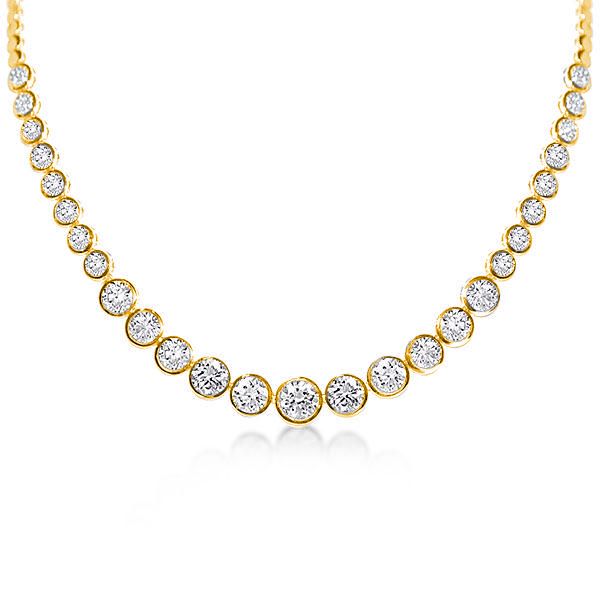 Kensley | Classic Bezel Round Cut Tennis Necklace