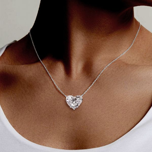 Brynleigh | Heart Cut Pendant Necklace For Women In Sterling Silver
