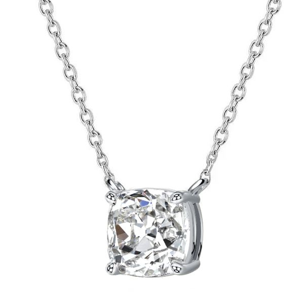 Novalee | Cushion Cut White Pendant Necklace Solitaire Necklace