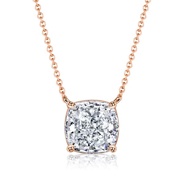 Novalee | Cushion Cut White Pendant Necklace Solitaire Necklace