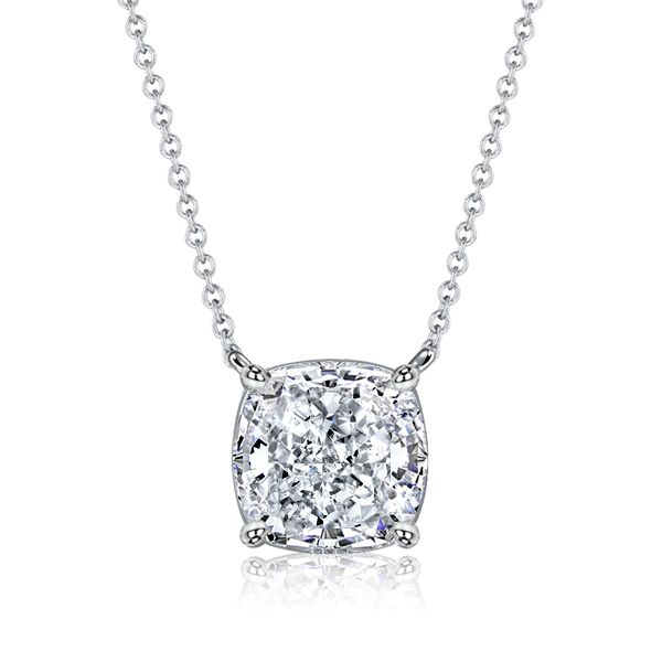 Novalee | Cushion Cut White Pendant Necklace Solitaire Necklace