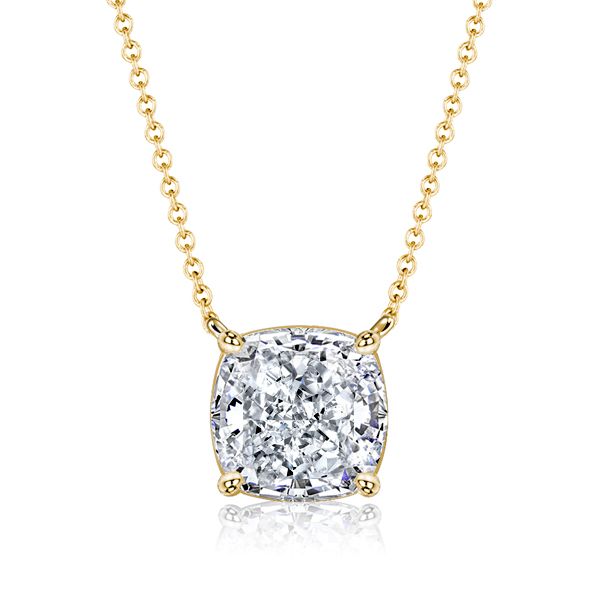 Novalee | Cushion Cut White Pendant Necklace Solitaire Necklace