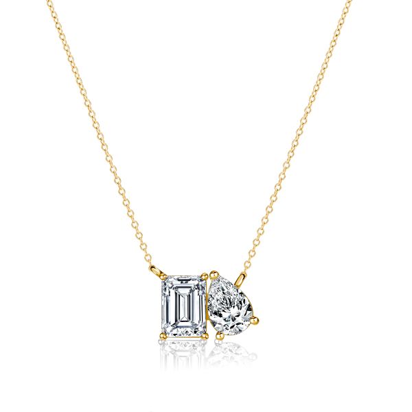 Amiri | Toi Et Moi Emerald & Pear Cut Pendant Necklace