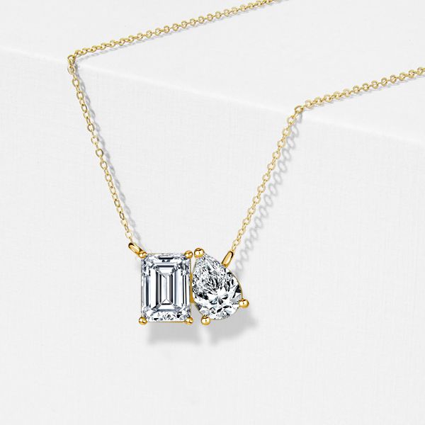 Amiri | Toi Et Moi Emerald & Pear Cut Pendant Necklace