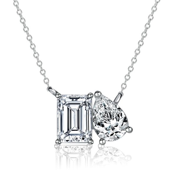 Amiri | Toi Et Moi Emerald & Pear Cut Pendant Necklace