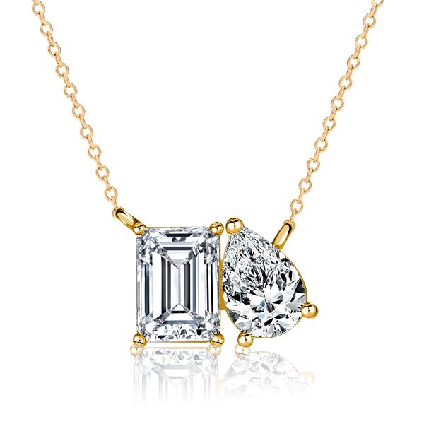 Amiri | Toi Et Moi Emerald & Pear Cut Pendant Necklace