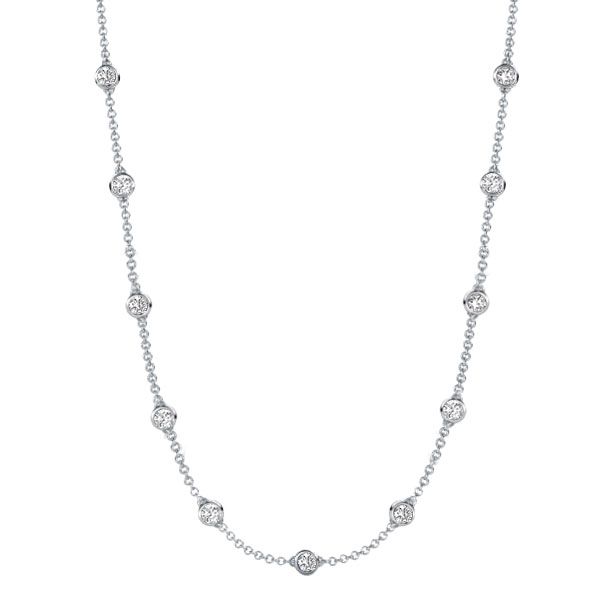 Marisol | White Sapphire Necklace Bezel Set Tennis Necklace