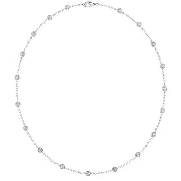 Marisol | White Sapphire Necklace Bezel Set Tennis Necklace
