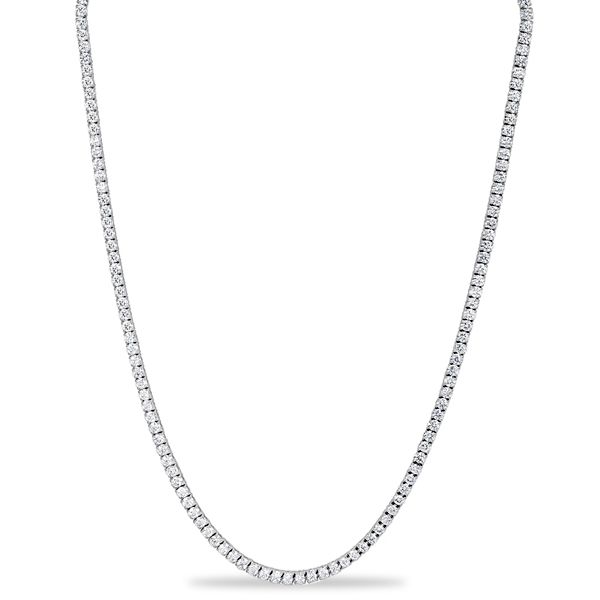 Alianna | 3.00 MM White Sapphire Round Cut Tennis Necklace For Women
