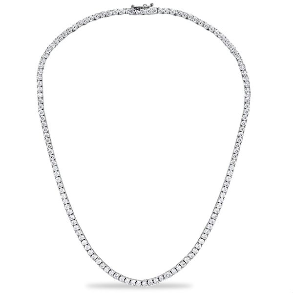 Alianna | 3.00 MM White Sapphire Round Cut Tennis Necklace For Women