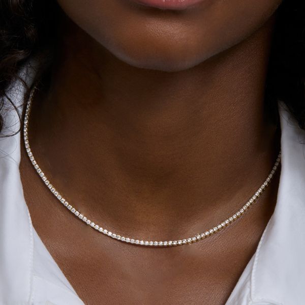 Alianna | 3.00 MM White Sapphire Round Cut Tennis Necklace For Women