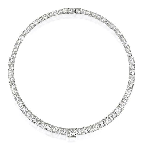 Malaya | Classic Princess Cut Tennis Necklace