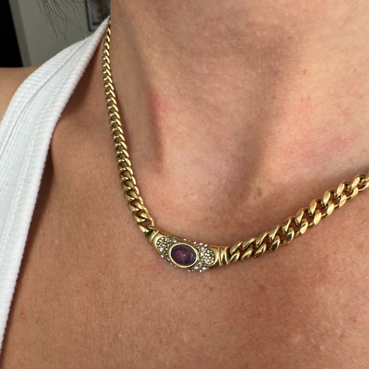 Aria | Necklace in Gold Amethyst