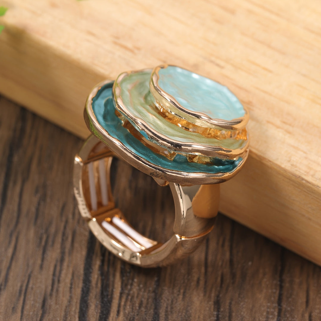 Magnolia | Boho Triple-Layer Enamel Ring