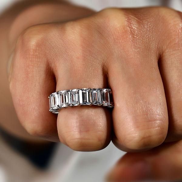 Rayne | Emerald Cut Eternity Wedding Band Ring Affordable