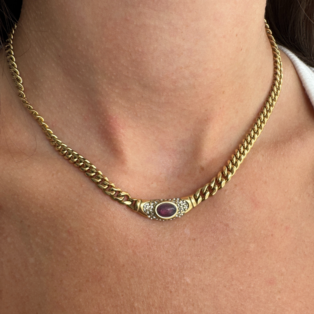 Aria | Necklace in Gold Amethyst