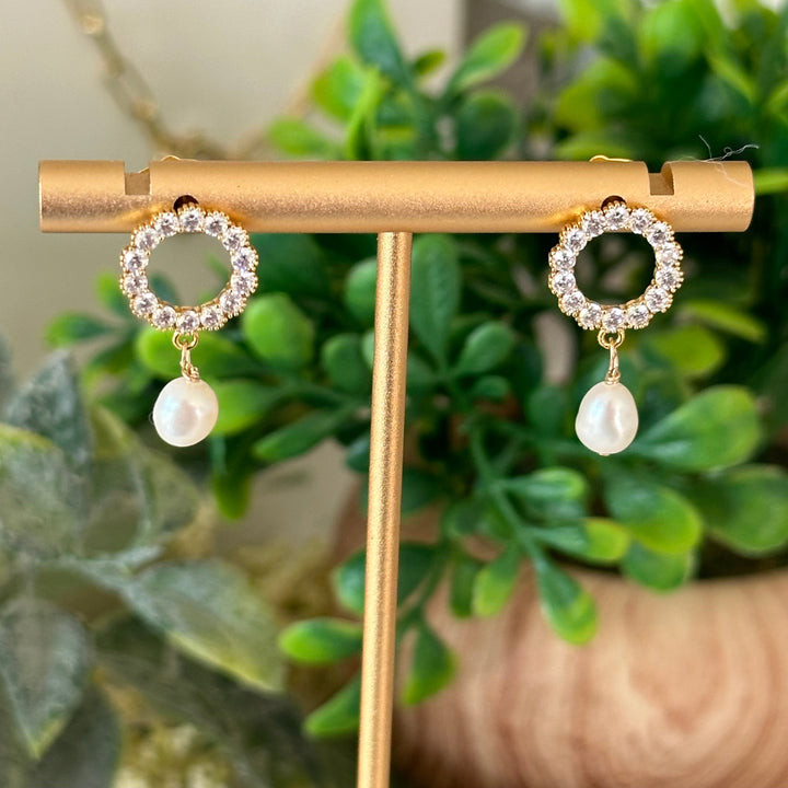 Reyna | Belina Open Circle Pearl Earrings