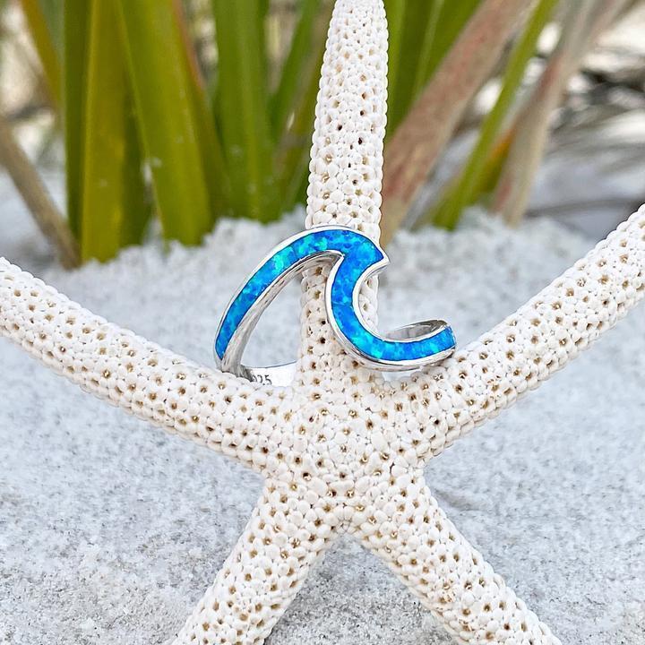 Mara | Sea Wave Ring in Opal and Silver