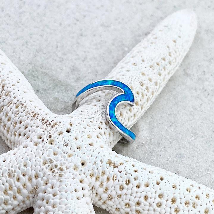 Mara | Sea Wave Ring in Opal and Silver