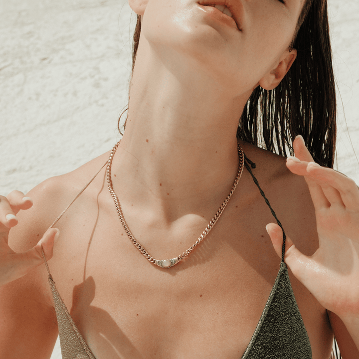 Lola | Necklace in Gold Rose Quartz