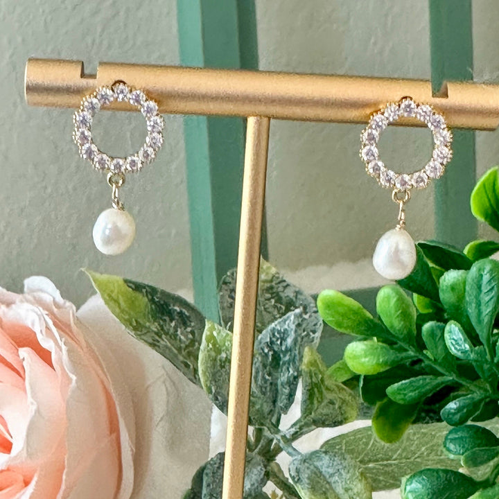 Reyna | Belina Open Circle Pearl Earrings