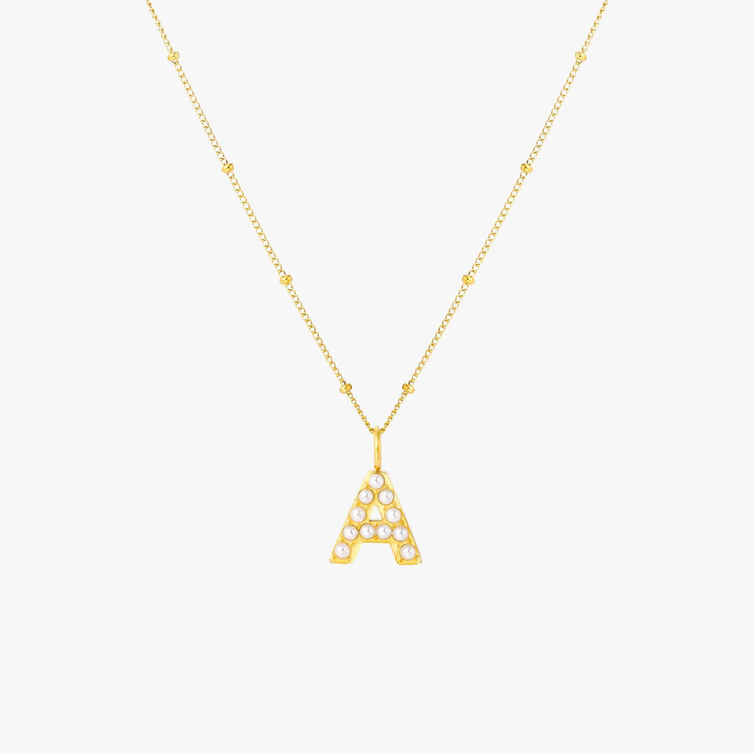 Amanda | Pearl Initial Necklace