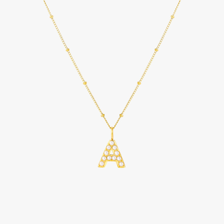 Amanda | Pearl Initial Necklace