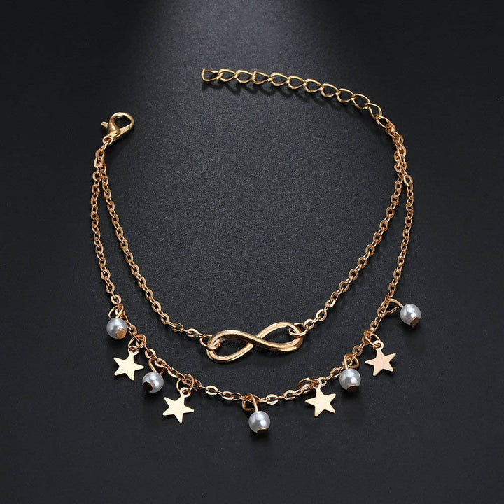 Alani | Infinity Anklet Bracelet + Pearls and Stars