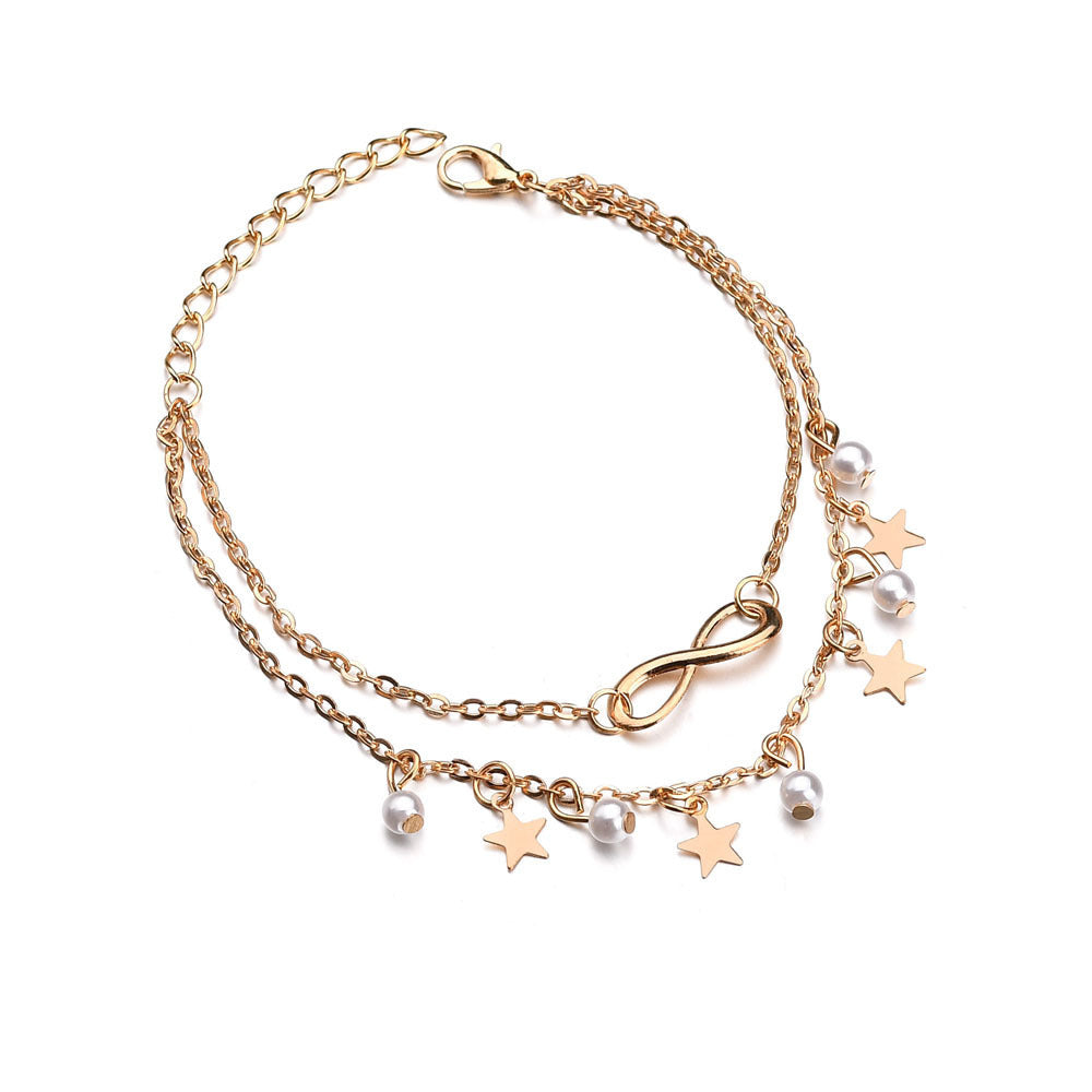 Alani | Infinity Anklet Bracelet + Pearls and Stars
