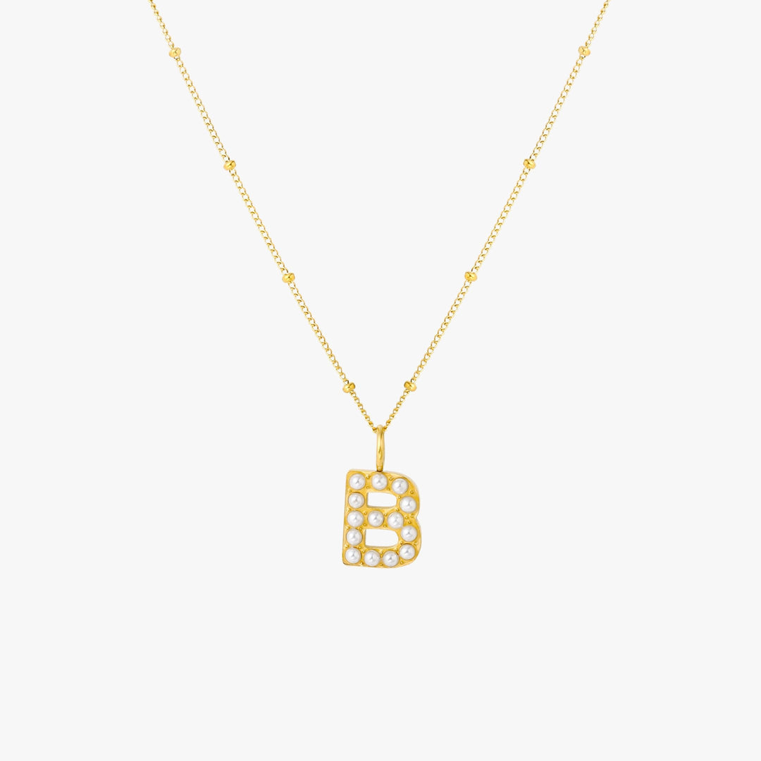 Amanda | Pearl Initial Necklace