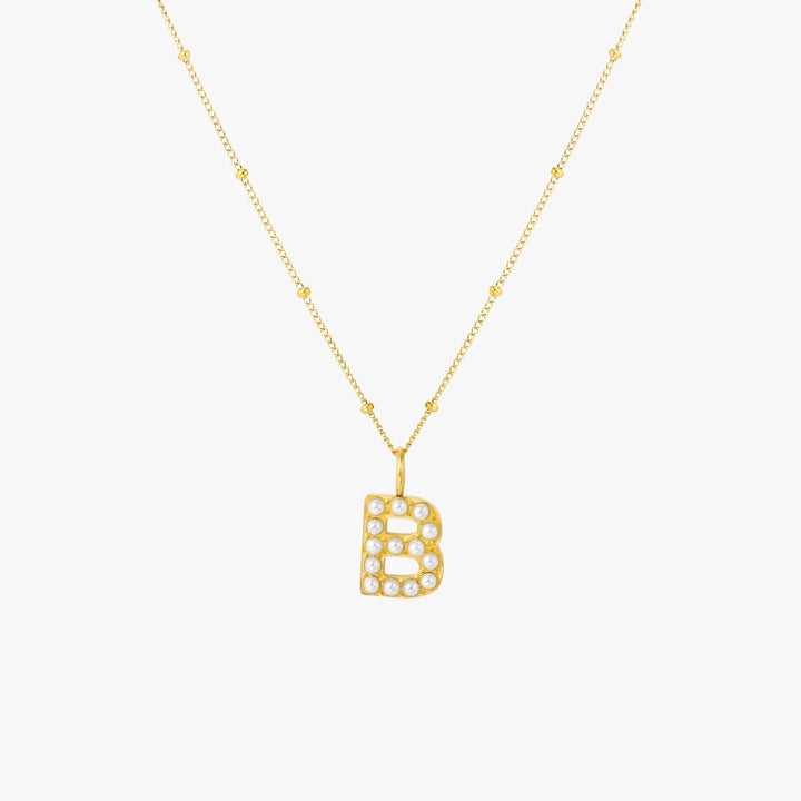 Amanda | Pearl Initial Necklace