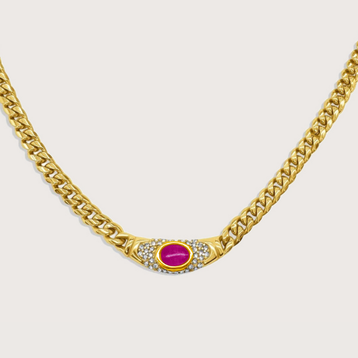 Chloe | Necklace in Gold Rose Ruby