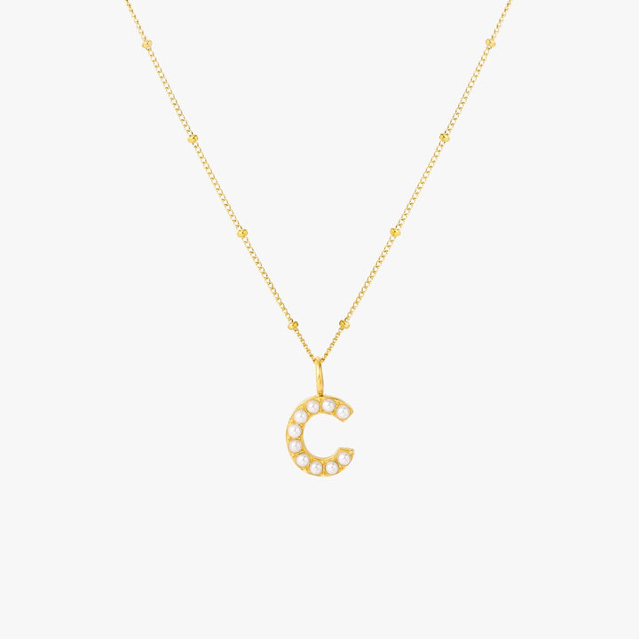 Amanda | Pearl Initial Necklace