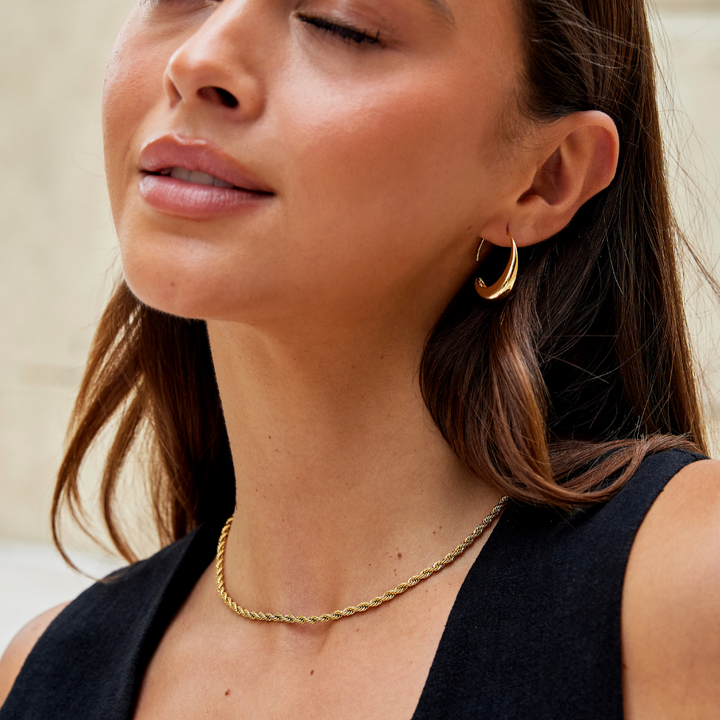 Cina | Drop Hoop Earrings