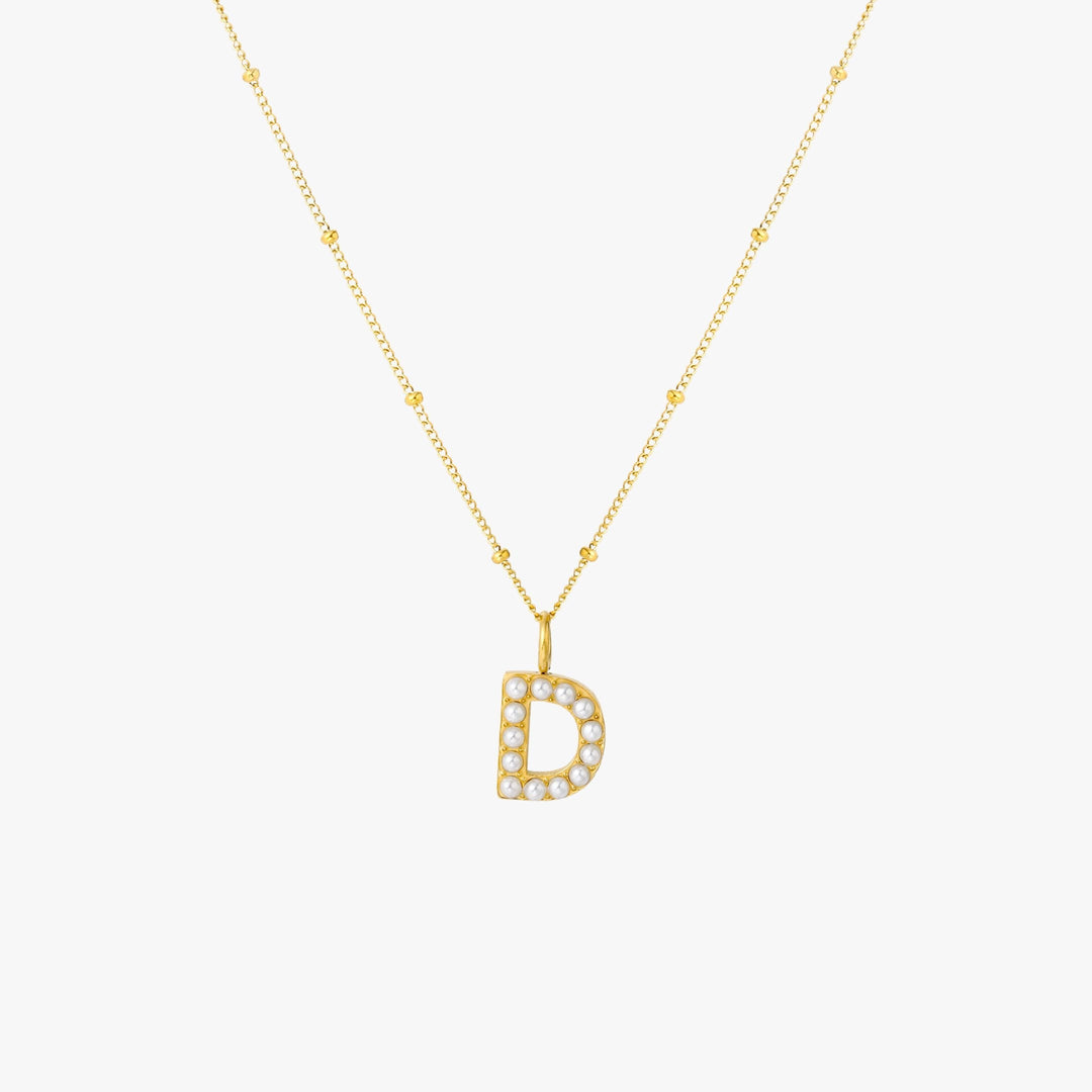 Amanda | Pearl Initial Necklace