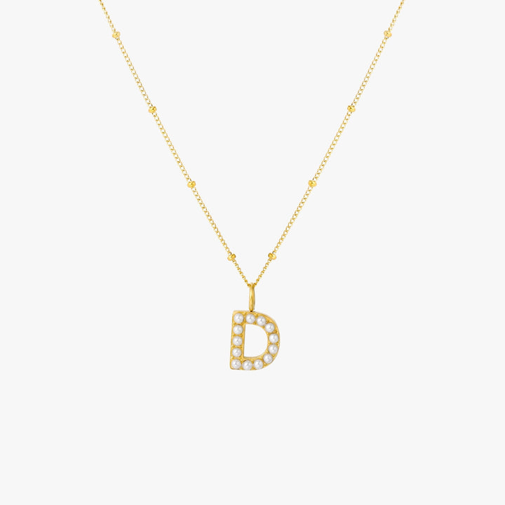 Amanda | Pearl Initial Necklace