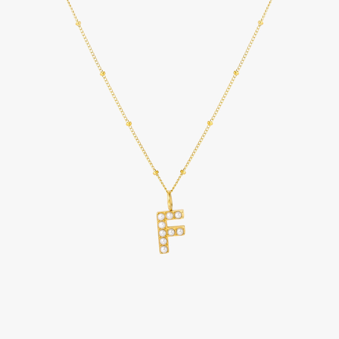 Amanda | Pearl Initial Necklace