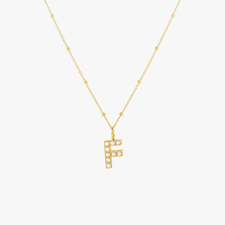 Amanda | Pearl Initial Necklace