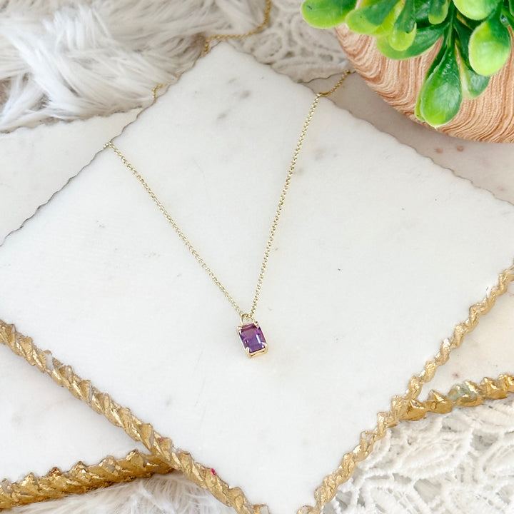 Ruth | Violetta Amethyst Baguette Necklace