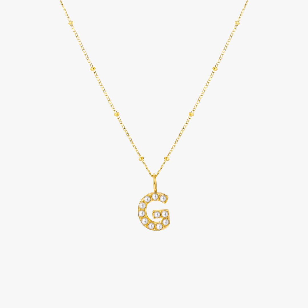 Amanda | Pearl Initial Necklace